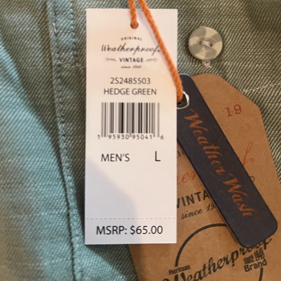 Solid Country Twill Shirt Long Sleeve Color: Hedge Green men’s Size Large NWT - Picture 4 of 4